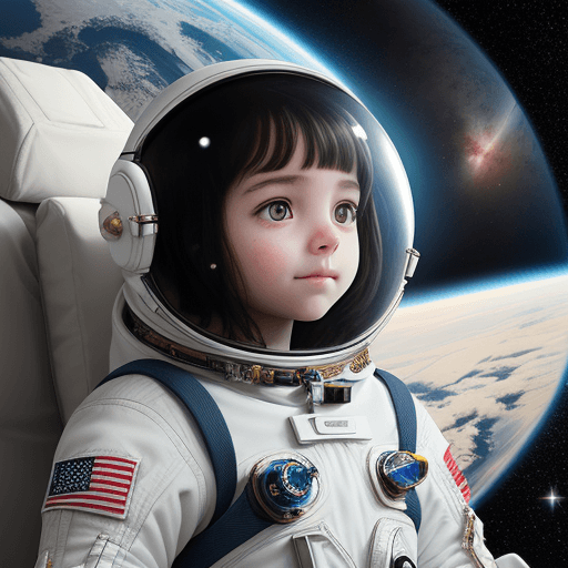 AI generated: A girl with a dream of going to space one day and a bright future at head of her 