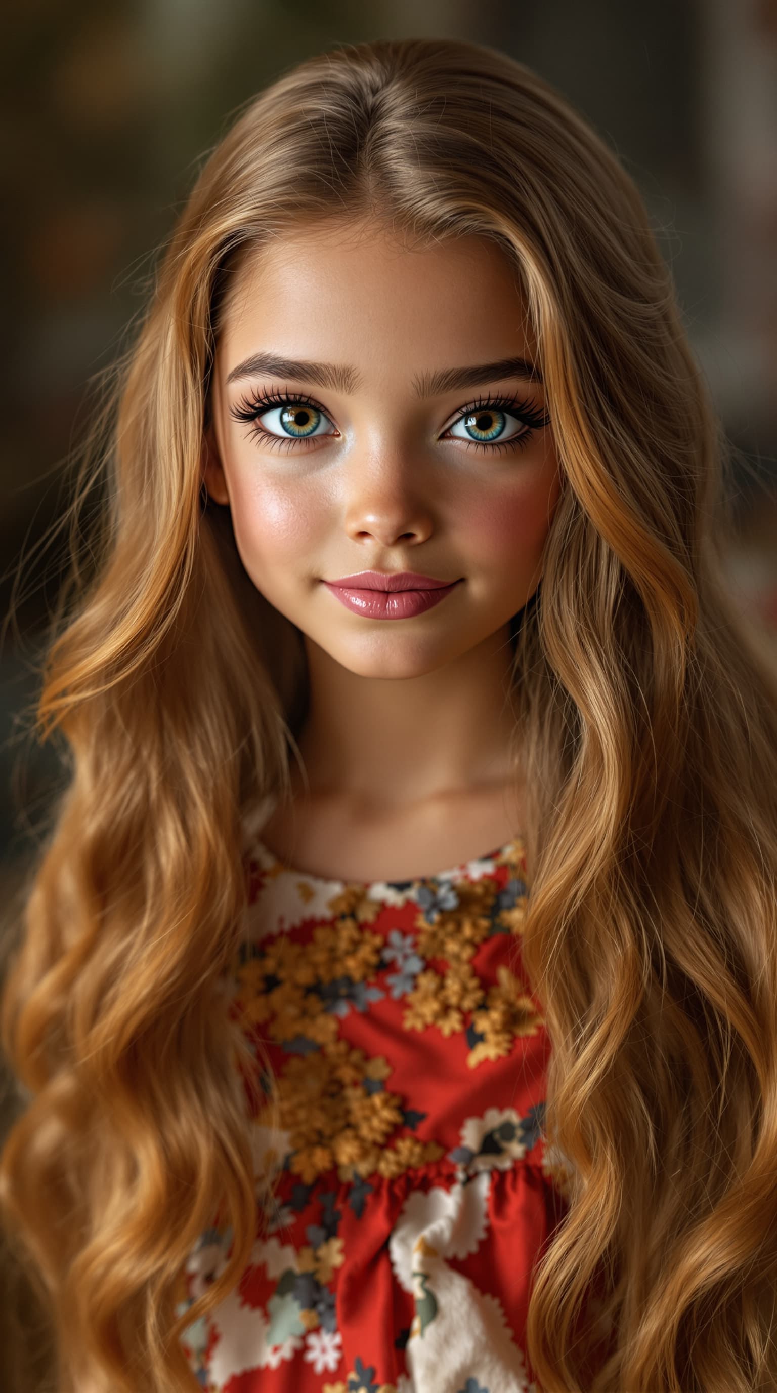 AI generated: An exceptional professional photograph depicts the world’s most beautiful 7-year-old girl, created a...