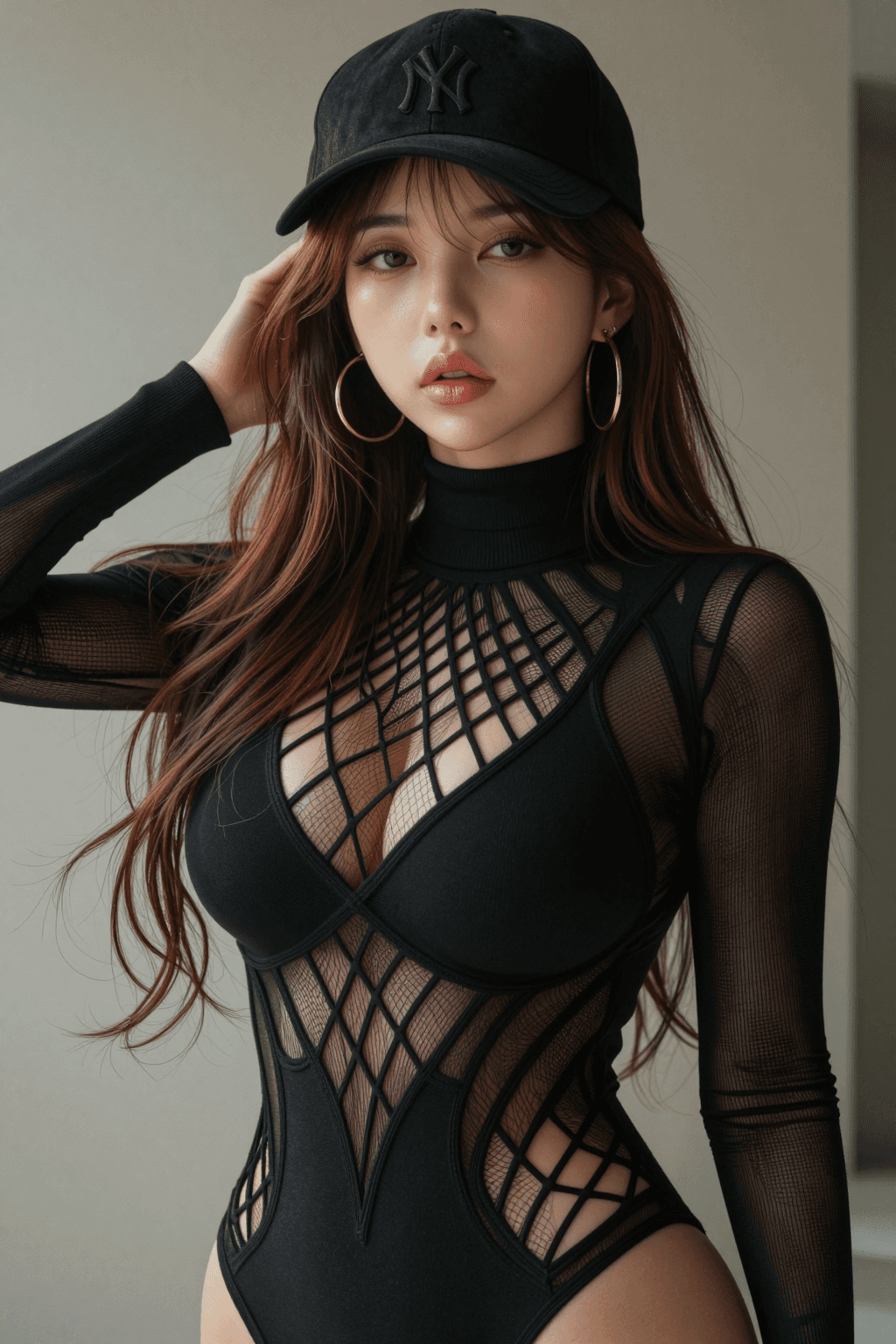 AI generated: A photorealistic, ultra-detailed, and cinematic high-fashion photograph of a stunningly beautiful yo...