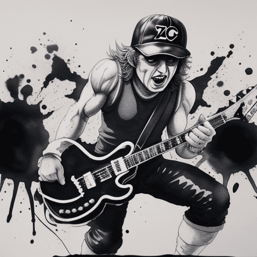 AI generated: INK PAINTING AC DC