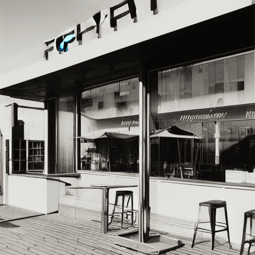 AI generated: 
Hyper realistic exterior photo at eye level of ocean view pizzeria, daylight, indirect lighting, AD...