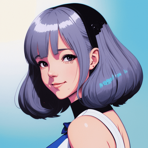 AI generated: small head, perfect noise, smile, a woman, pawg ass, in a white dress with a blue collar, portrait k...