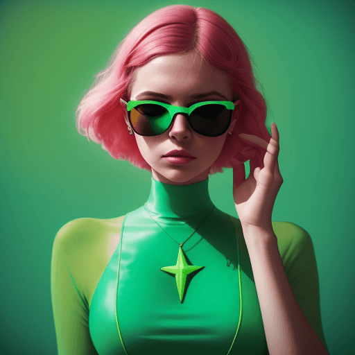 AI generated: The photograph depicts a woman wearing a beautiful green dress. It appears to be an album cover and ...