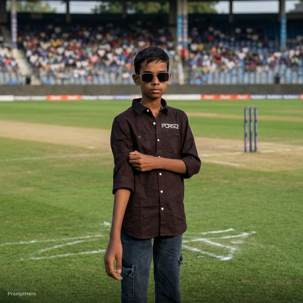 AI generated: change background as cricket ground 
