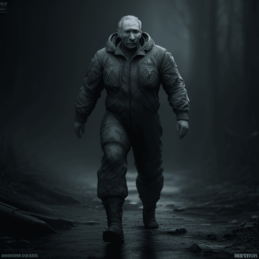 AI generated: Vladimir Putin as "Chernobylite", Marvel Comics, full body, character concept, cinematic lighting, c...
