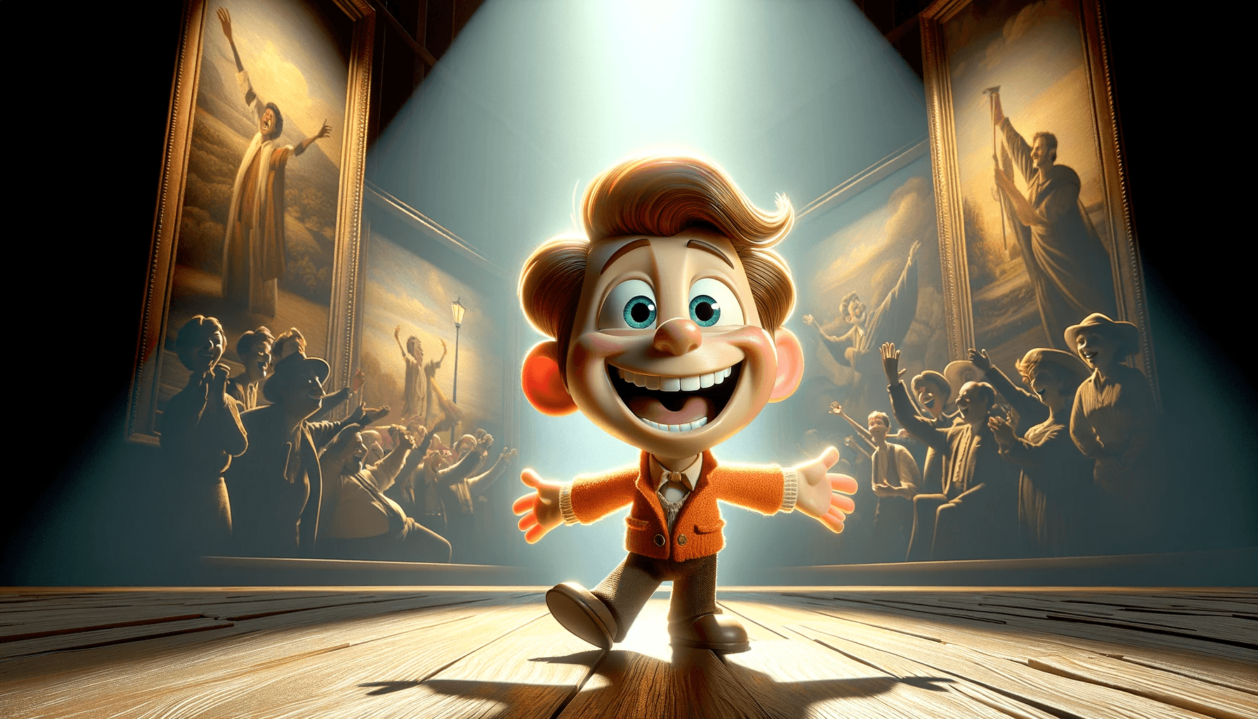 AI generated: A high-detail Pixar-style cartoon character in a joyful and happy scene, set in an environment with ...