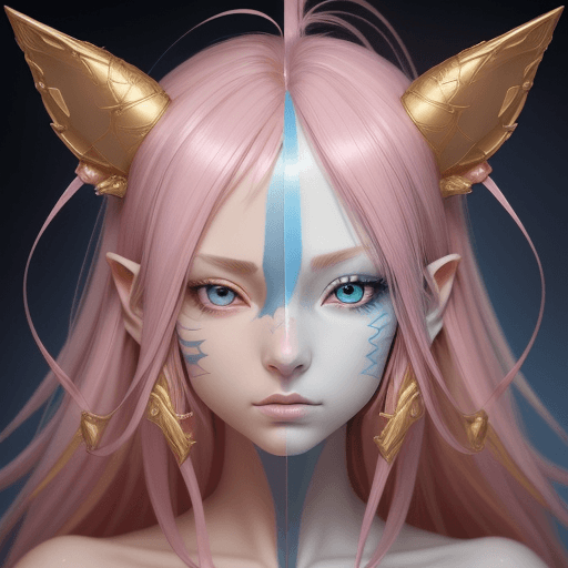 AI generated: beautiful, cute, mysterious. perfectly beautiful twist, astonishing, amazing, golden. anime, symmetr...