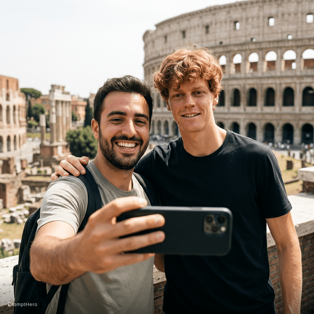 AI generated: With jannik sinner in Rome 