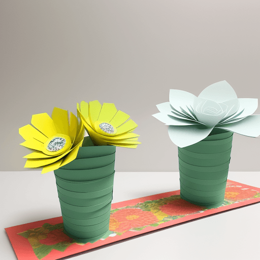 AI generated: crea flores de margaritas de tres tamaños distintos sobre una base de papel corrugado