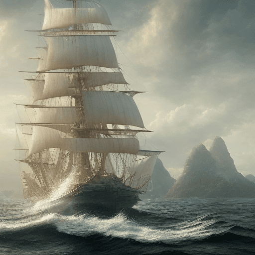 AI generated: Photo of a ultra realistic sailing ship, dramatic light, pale sunrise, cinematic lighting, battered,...