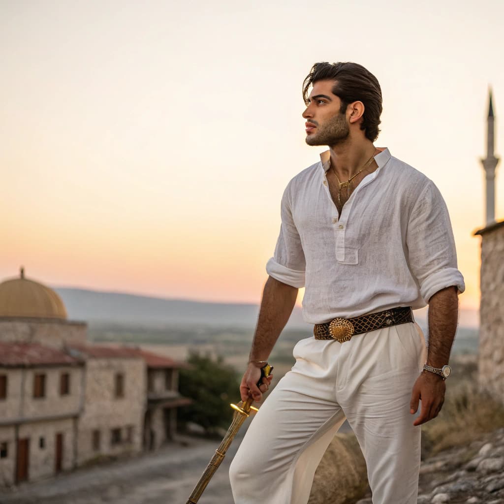 AI generated: Ultra realistic,photorealistic image of a very handsome fair skinned turkish man, clean shaved cheek...