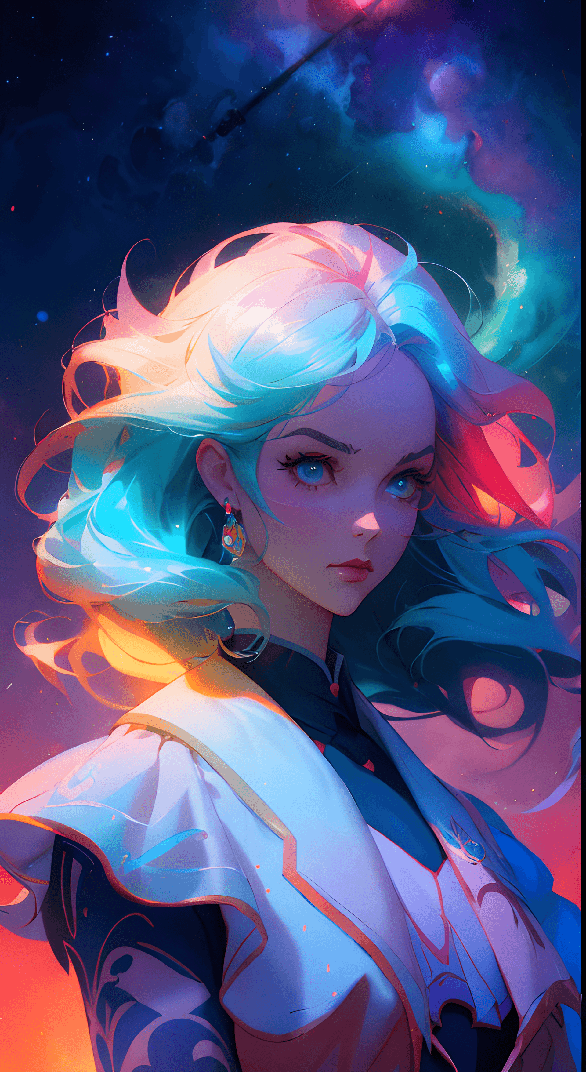 AI generated: a close up of a person with long hair, style of charlie bowater, charlie bowater rich deep colors, a...