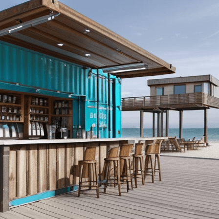 AI generated: "Generate a comprehensive description for a beachside coffee bar and restaurant situated within the ...