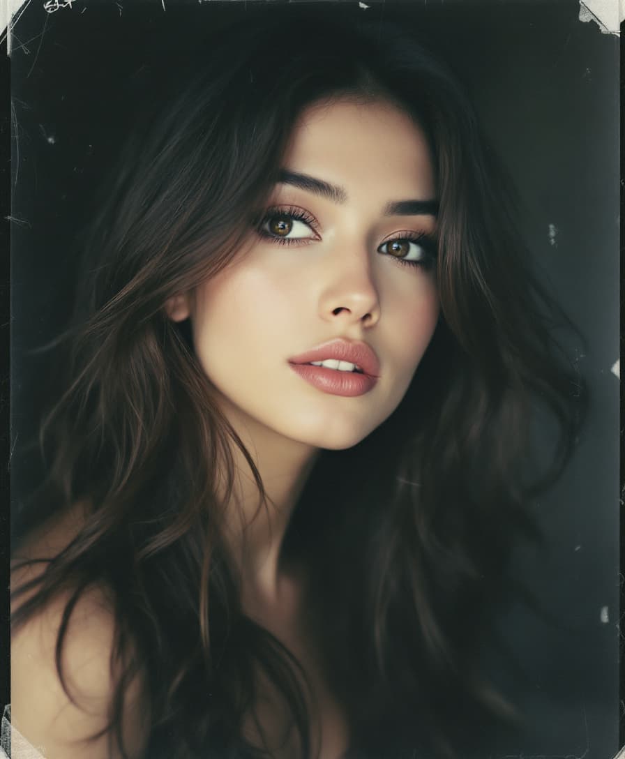 AI generated: Reshmika Mandana, 26 years old, brown hair, high-quality photo portrait, shot on a Polaroid camera, ...