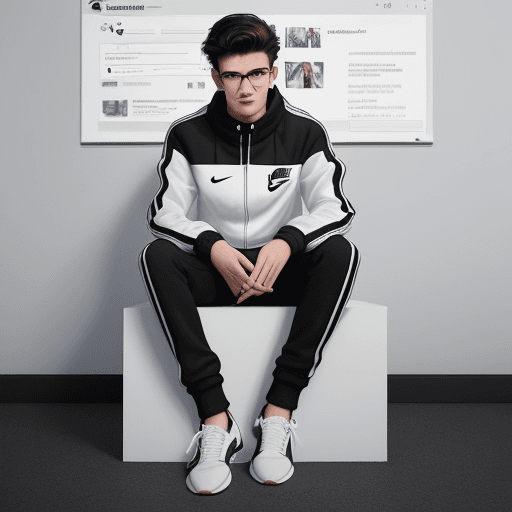 AI generated: Create a realistic 3D image of a 20 year old man
sitting on 3d social network logo, posing
image. we...