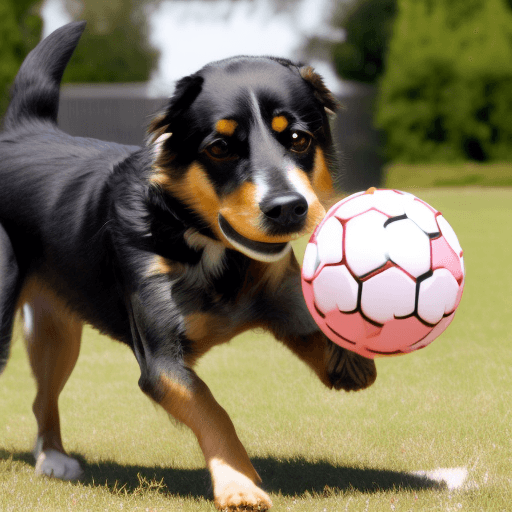 AI generated: dog playing with a ball