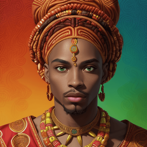 AI generated: A vibrant and lively African American man listening to music with headphones on, African-American Ar...