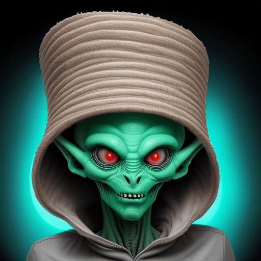AI generated: ein alien im welraum mit sehr langer zunge das hunger hat