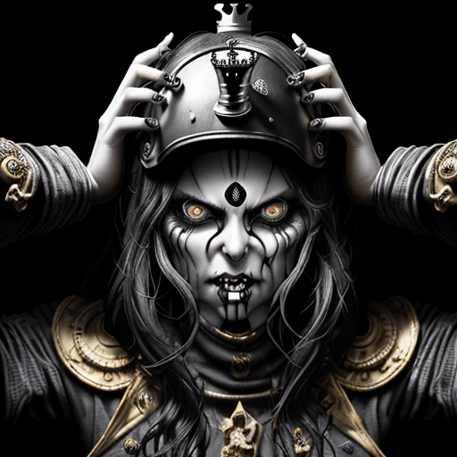 AI generated: Surreal macabre style,chess pawn face looking with aggressive eyes, very detailed protruding and exp...