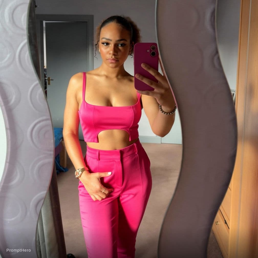 AI generated: Put me in a hot pink thong and a Lingerie bra 