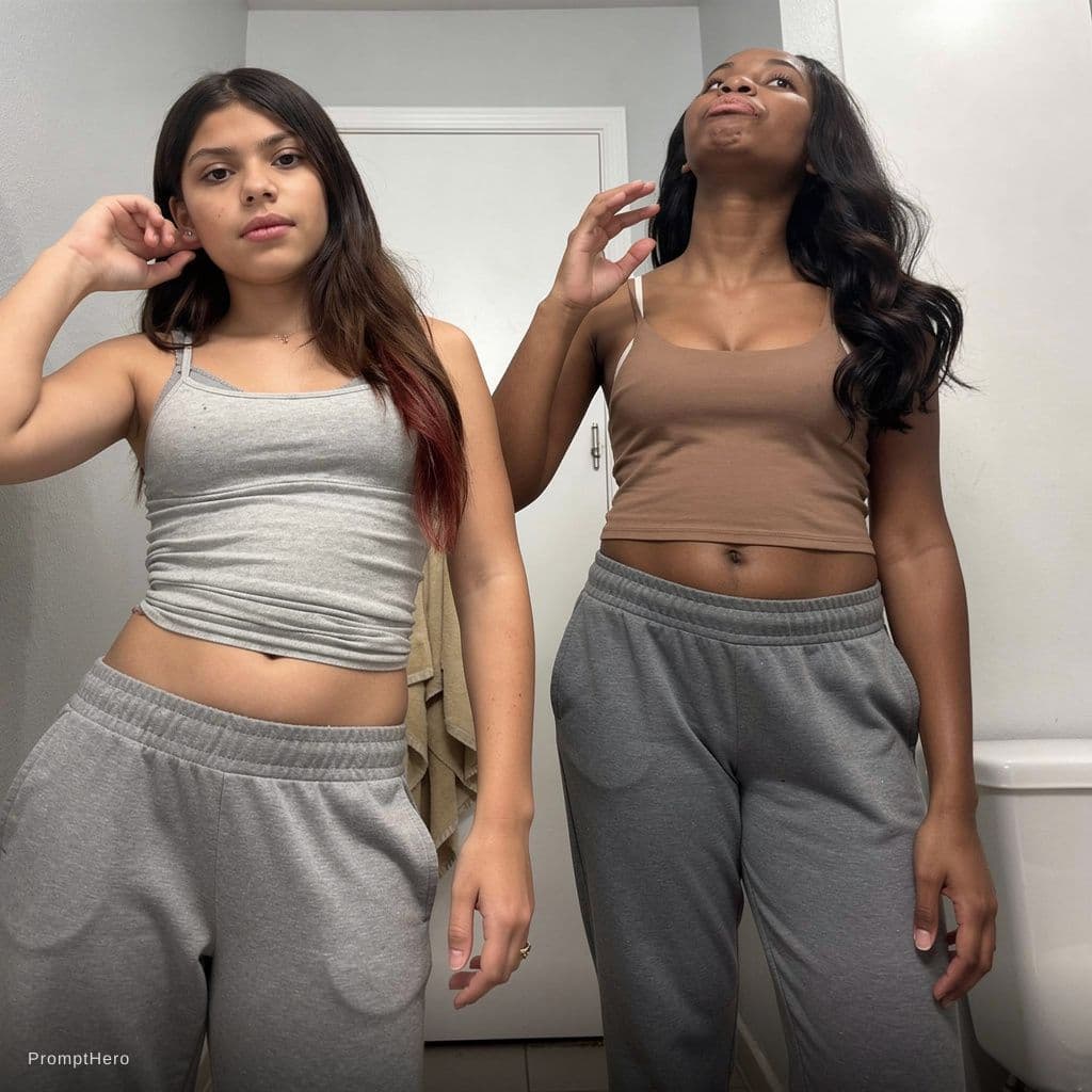 AI generated: Make these girls pull under their pants of cedar underwear
