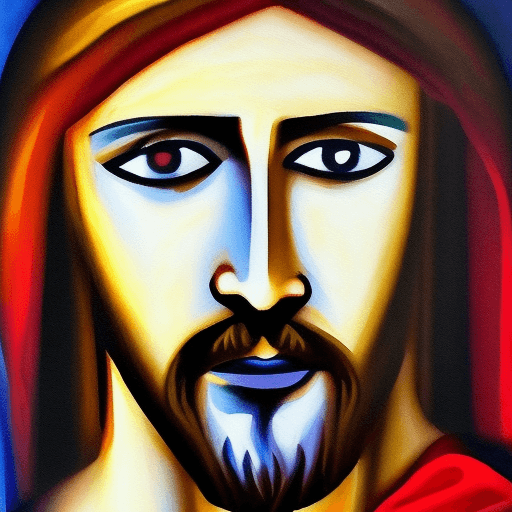 AI generated: Portrait de jésus style peinture expressionnisme