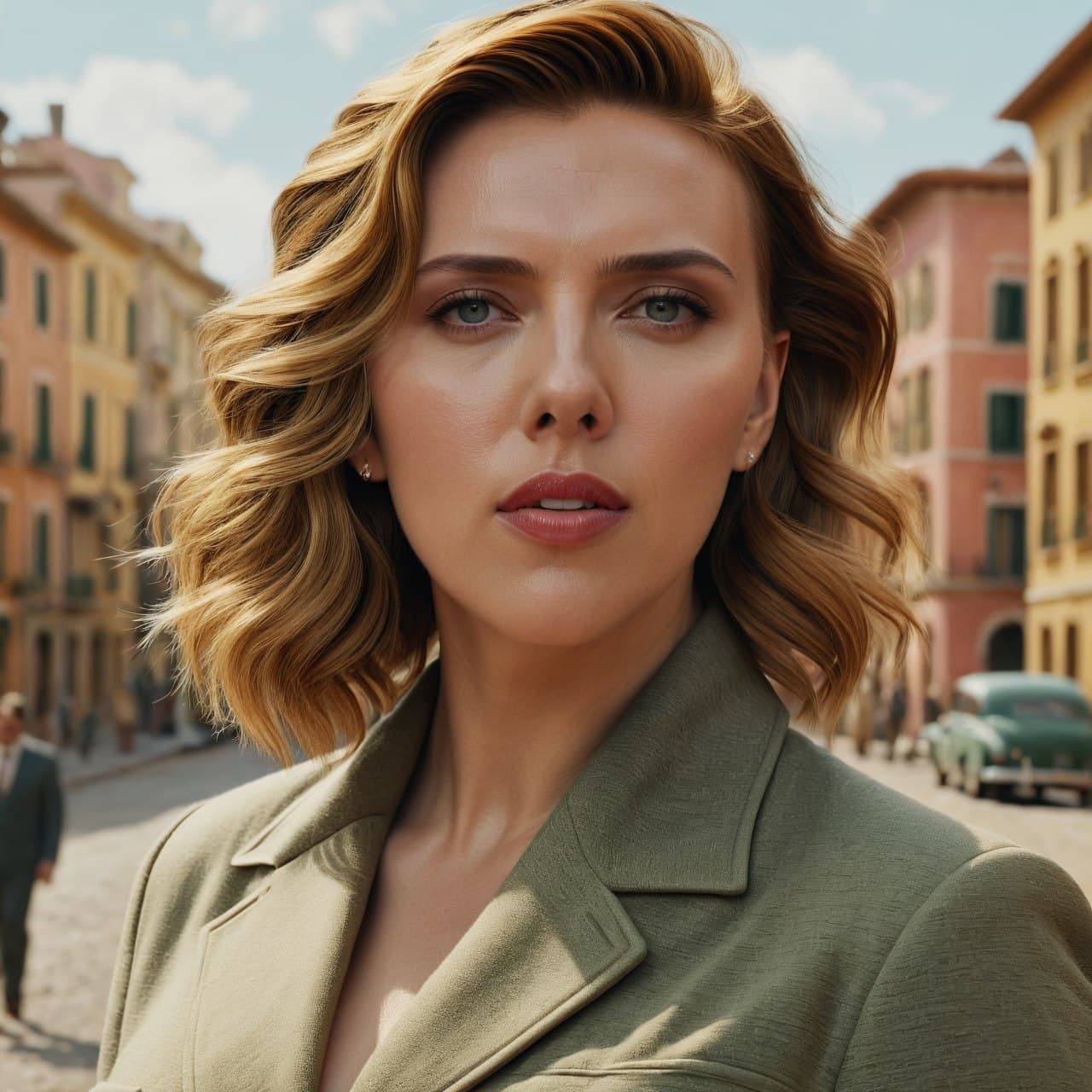 AI generated: scarlett johansson, in the style of Wes Anderson, highly detailed, unreal engine, octane render, 8k,...