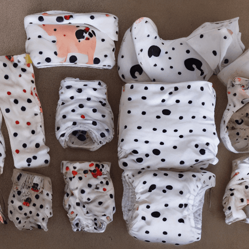 AI generated: dalmatian, dog, diaper, thick diaper, happy, solo