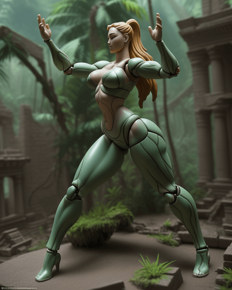 AI generated: incredible made beautiful action figure of (Iskra Lawrence:1.5), play arts kai, incredible details, ...