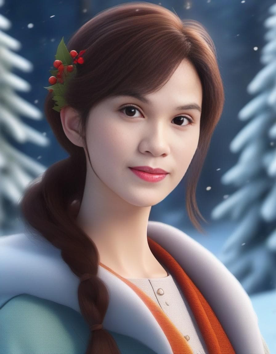 AI generated: Capture the beauty of winter in one scene, experimenting with seasonal elements and color palettes t...