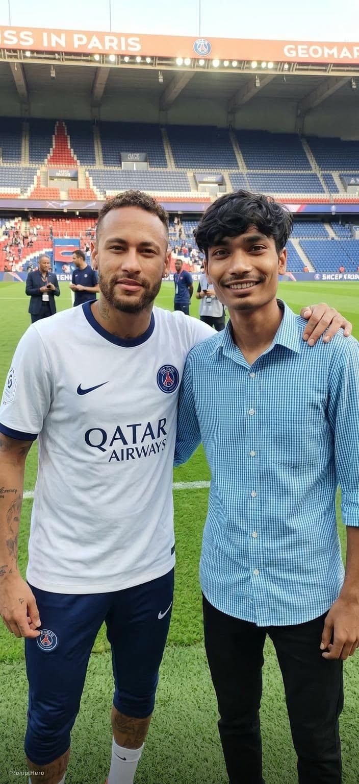 AI generated: Make me stand with neymar jr relastic