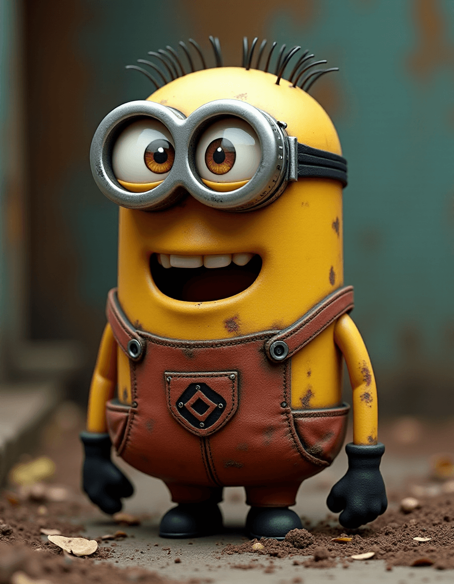 AI generated: a minion made out of Jed-Rst, Rusty, masterpiece, full of details