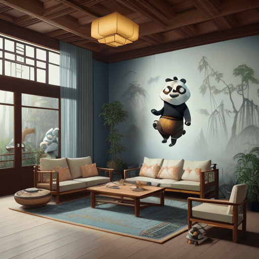 AI generated: Kung Fu Panda,humanoid
High resolution photography interior design, dreamy sunken living room conver...