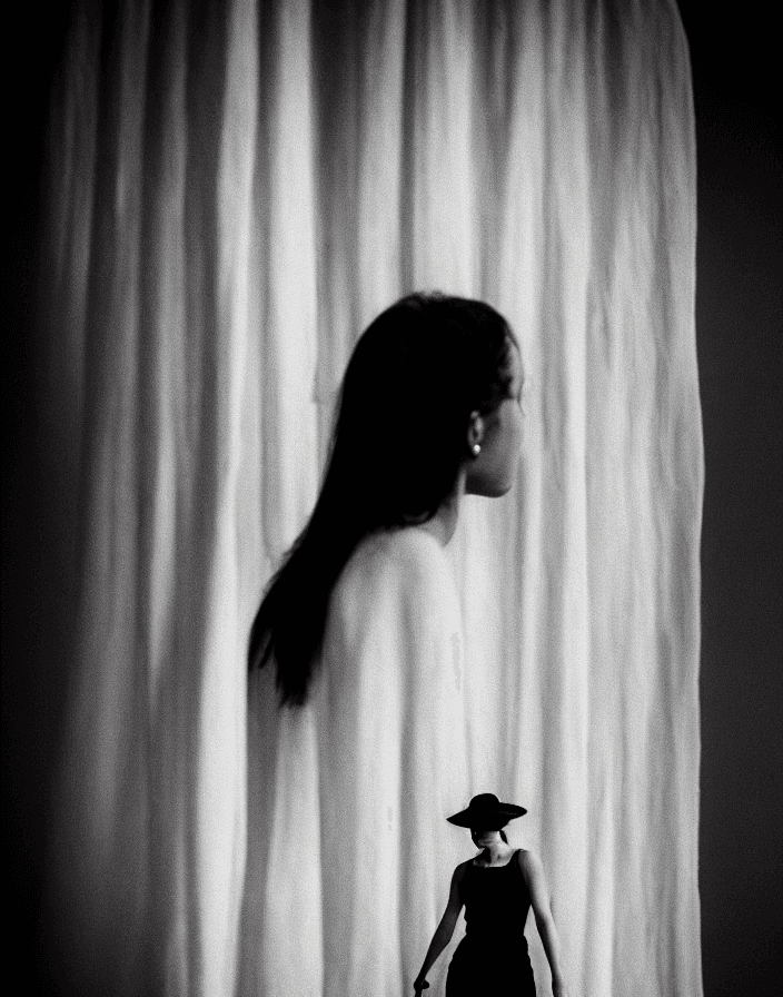 AI generated: photography of woman in black and white