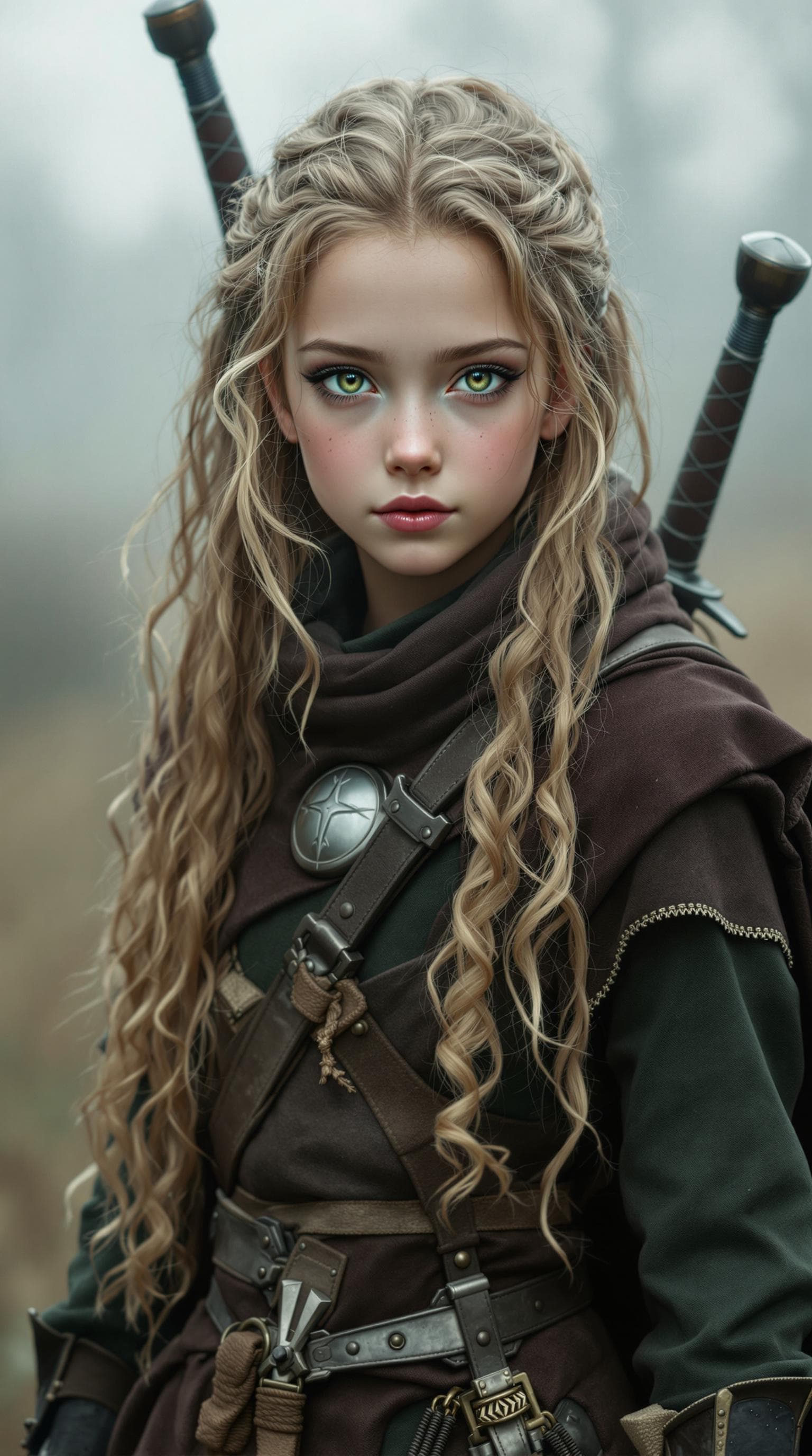 AI generated: a professional photo of a exceptionally of the most beautiful knights templar girl in the world, (ag...