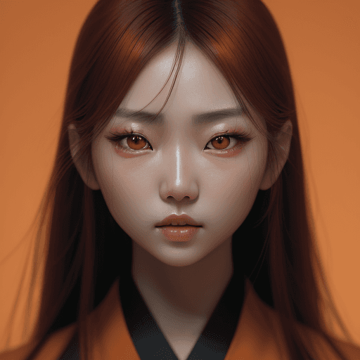 AI generated: photography, orange hue, highly detailed, eye focus, korean woman model, look a like han-so-hee, sha...