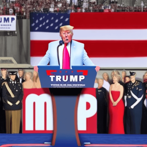 AI generated: trump on a podium 