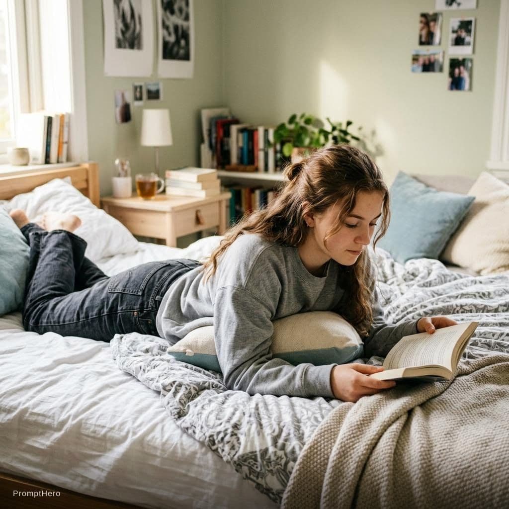 AI generated: girl on bed