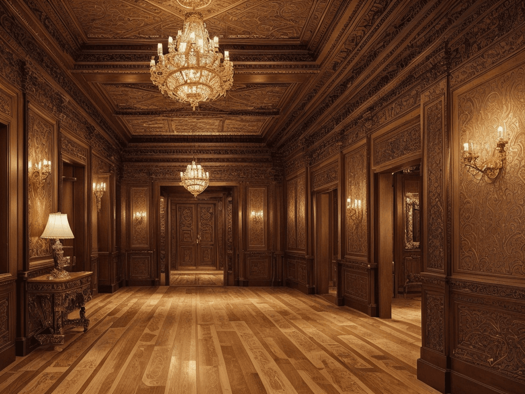 AI generated: The background of the image is a grand, ornate room that evokes a sense of luxury and refinement. Th...