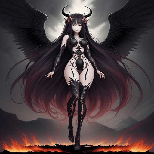 AI generated: illustration, manga style, solid manga colors, wide angle, highly detailed, full-length body shot: a...