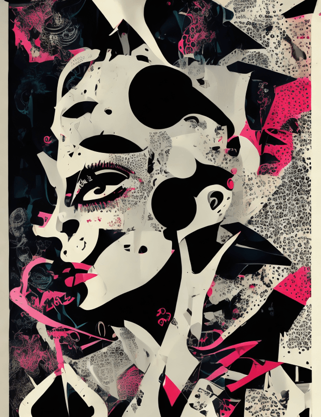 AI generated: Unapologetic, Perfectcore, bizarre, freaky graphic poster, lust, futuristic, strong graphic, line, B...