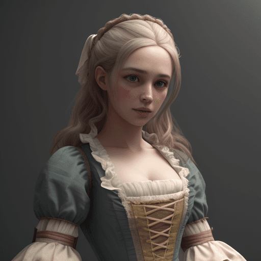 AI generated: , pretty girl 18th century costume . cinematic, hyper realism, high detail, octane render, 8k