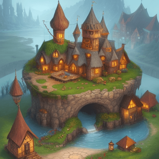 AI generated: Fantasy village