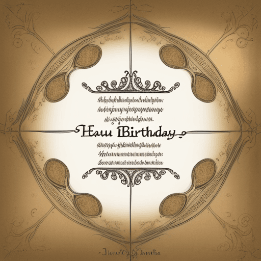 AI generated: create a birthday card, with Latin text. A card created in the Middle Ages with medieval decorations...