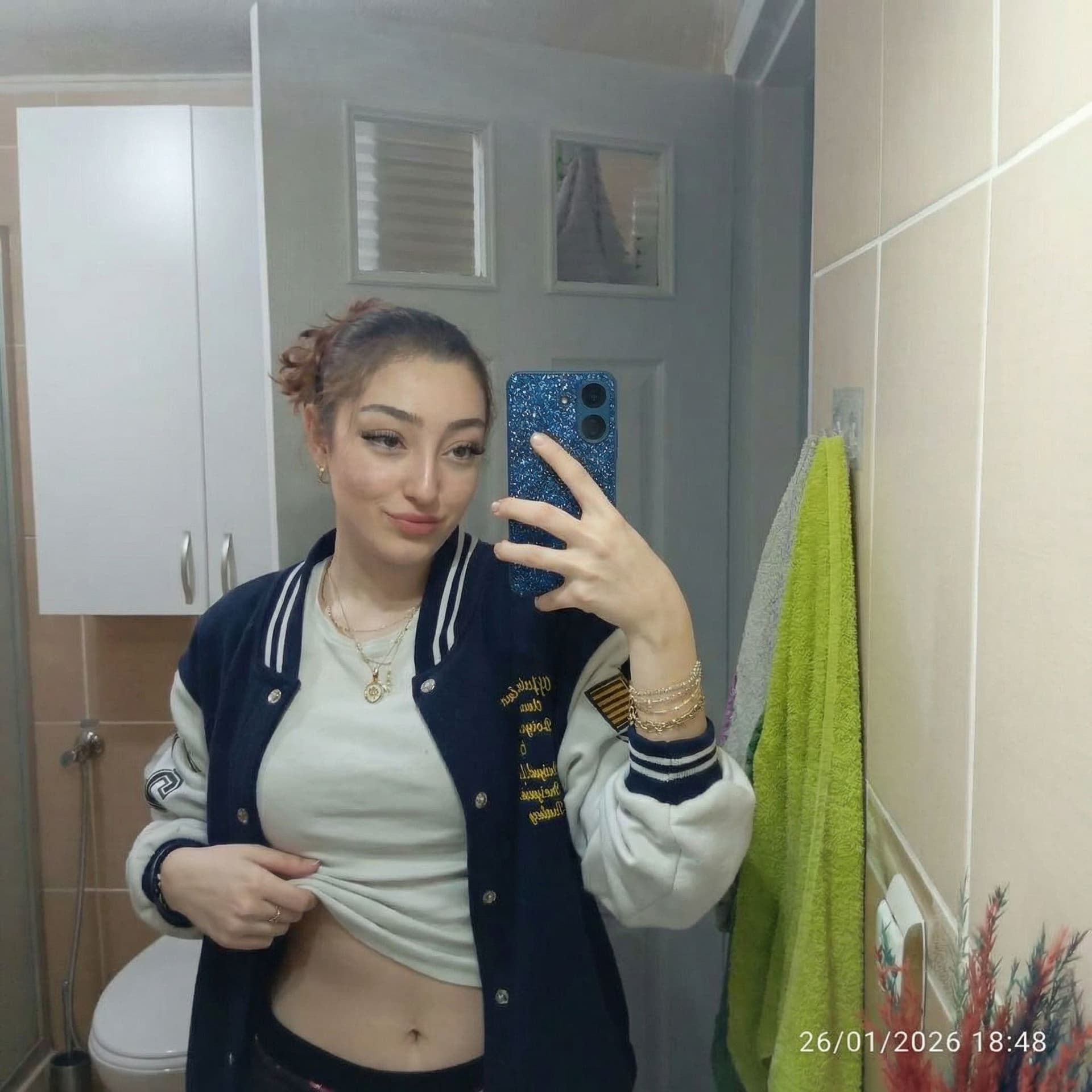 AI generated: 18+ mature lifting up shirt 

