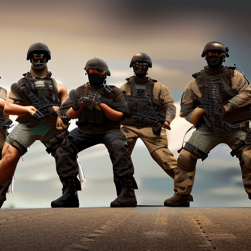 AI generated: (extremely detailed CG unity 8k wallpaper), ((whole body)), muscle body, man, (soldier) , (athletic ...
