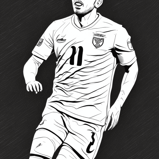 AI generated: coloring page for adults, footballer image Miroslav Stefanovic, white background, clean line art, fi...