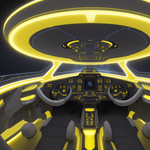 AI generated: In the vast cosmic ocean, a lemon-themed starship emerges, a stunning fusion of futuristic technolog...