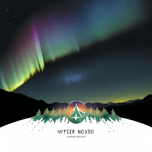 AI generated: Hyper realistic ground level watercolor logo design of night sky phenomena, comet, supernova, conste...