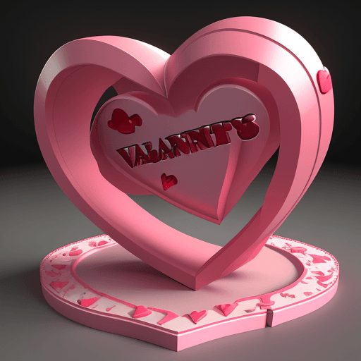 AI generated: 3d heart valentines day